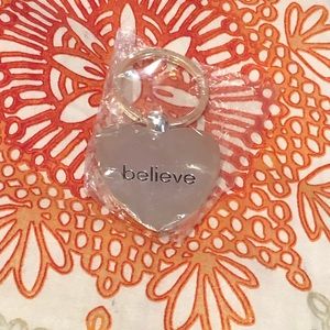 Metal “Believe” Keychain